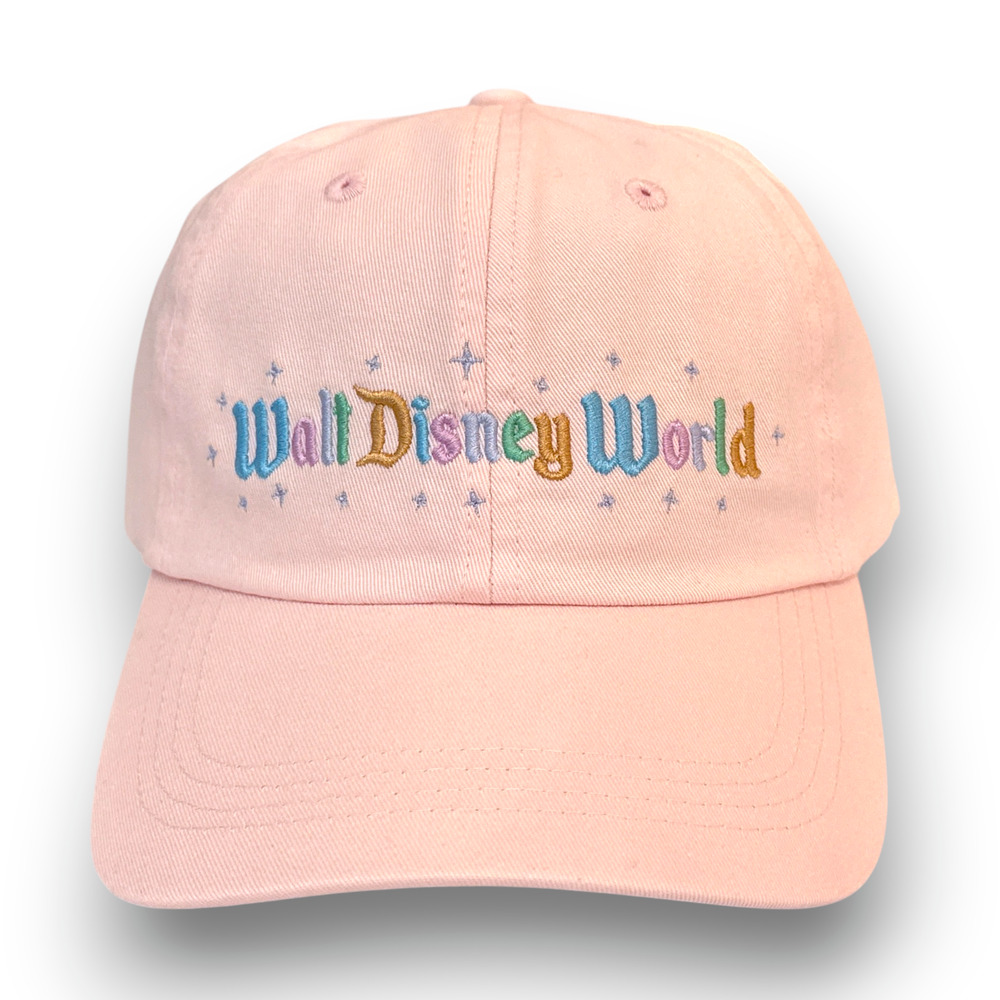 2026 Disney World Pastel Pink Logo Hat Embroidered Adjustable Adult Girly NEW